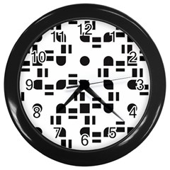 Black And White Pattern Wall Clocks (black) by Simbadda