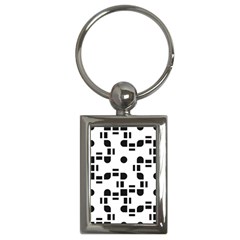 Black And White Pattern Key Chains (rectangle)  by Simbadda