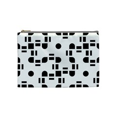 Black And White Pattern Cosmetic Bag (medium)  by Simbadda