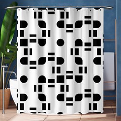 Black And White Pattern Shower Curtain 60  X 72  (medium)  by Simbadda