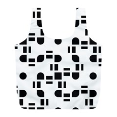 Black And White Pattern Full Print Recycle Bags (l)  by Simbadda