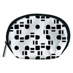 Black And White Pattern Accessory Pouches (medium)  by Simbadda