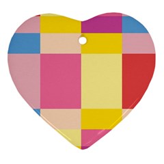 Colorful Squares Background Ornament (heart)