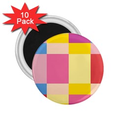 Colorful Squares Background 2 25  Magnets (10 Pack)  by Simbadda