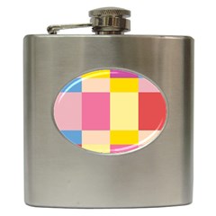 Colorful Squares Background Hip Flask (6 Oz) by Simbadda