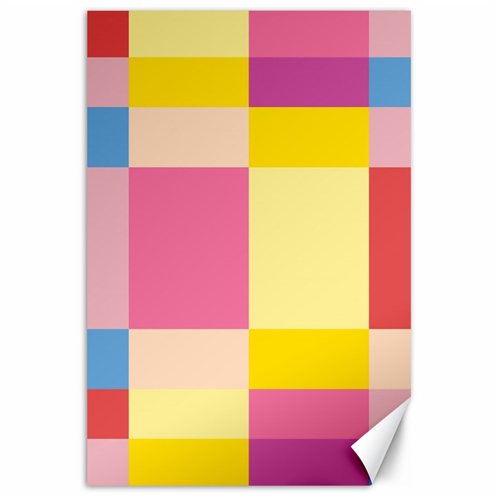 Colorful Squares Background Canvas 12  x 18  