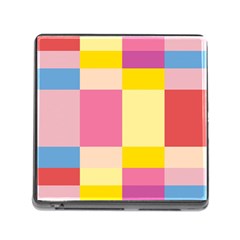 Colorful Squares Background Memory Card Reader (square) by Simbadda