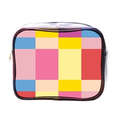 Colorful Squares Background Mini Toiletries Bags by Simbadda