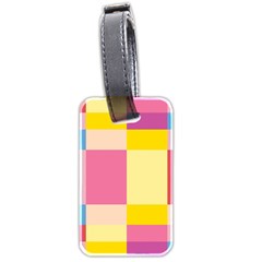 Colorful Squares Background Luggage Tags (two Sides) by Simbadda