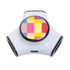 Colorful Squares Background 3-port Usb Hub by Simbadda