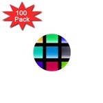 Colorful Background Squares 1  Mini Magnets (100 pack)  Front