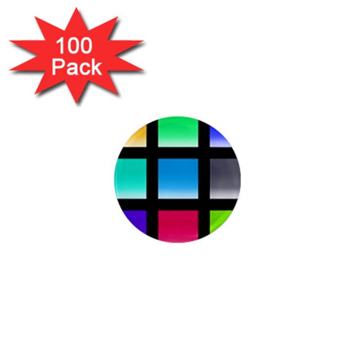 Colorful Background Squares 1  Mini Magnets (100 pack) 