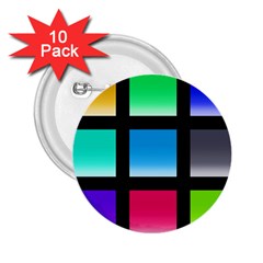 Colorful Background Squares 2 25  Buttons (10 Pack)  by Simbadda