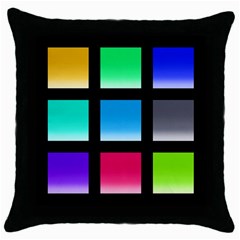 Colorful Background Squares Throw Pillow Case (black) by Simbadda