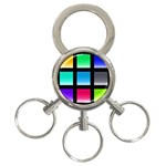 Colorful Background Squares 3-Ring Key Chains Front