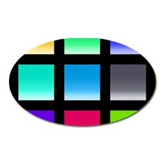 Colorful Background Squares Oval Magnet by Simbadda