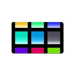 Colorful Background Squares Magnet (name Card) by Simbadda