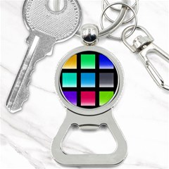 Colorful Background Squares Button Necklaces by Simbadda