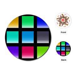 Colorful Background Squares Playing Cards (round) 