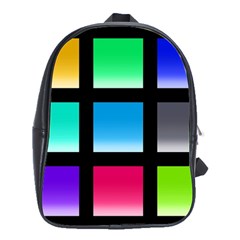 Colorful Background Squares School Bags(large)  by Simbadda