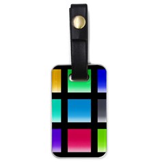 Colorful Background Squares Luggage Tags (one Side)  by Simbadda