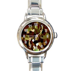 Crystallize Background Round Italian Charm Watch by Simbadda