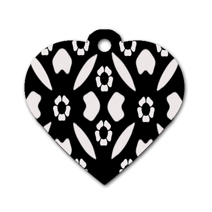 Abstract Background Pattern Dog Tag Heart (One Side)