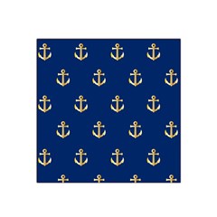 Gold Anchors On Blue Background Pattern Satin Bandana Scarf by Simbadda