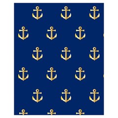 Gold Anchors On Blue Background Pattern Drawstring Bag (small) by Simbadda