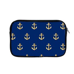 Gold Anchors On Blue Background Pattern Apple Macbook Pro 13  Zipper Case by Simbadda