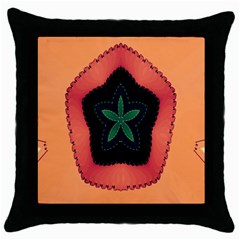 Fractal Flower Throw Pillow Case (black) by Simbadda