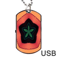 Fractal Flower Dog Tag Usb Flash (one Side) by Simbadda