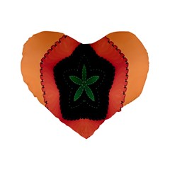 Fractal Flower Standard 16  Premium Heart Shape Cushions by Simbadda