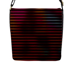 Colorful Venetian Blinds Effect Flap Messenger Bag (l)  by Simbadda