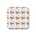 Cute Cats Seamless Wallpaper Background Pattern Rubber Coaster (Square)  Front