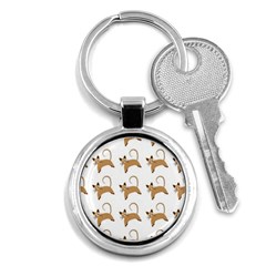 Cute Cats Seamless Wallpaper Background Pattern Key Chains (round)  by Simbadda