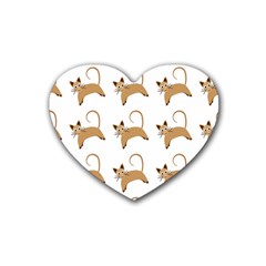 Cute Cats Seamless Wallpaper Background Pattern Rubber Coaster (heart)  by Simbadda