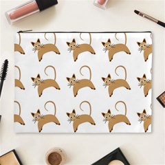 Cute Cats Seamless Wallpaper Background Pattern Cosmetic Bag (xl) by Simbadda