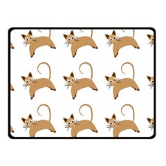 Cute Cats Seamless Wallpaper Background Pattern Fleece Blanket (small) by Simbadda