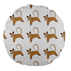 Cute Cats Seamless Wallpaper Background Pattern Large 18  Premium Round Cushions by Simbadda