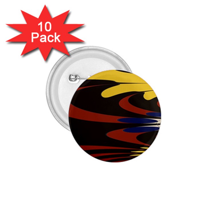 Peacock Abstract Fractal 1.75  Buttons (10 pack)