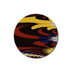 Peacock Abstract Fractal Rubber Coaster (round)  by Simbadda