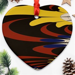 Peacock Abstract Fractal Heart Ornament (two Sides) by Simbadda