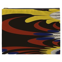 Peacock Abstract Fractal Cosmetic Bag (xxxl)  by Simbadda