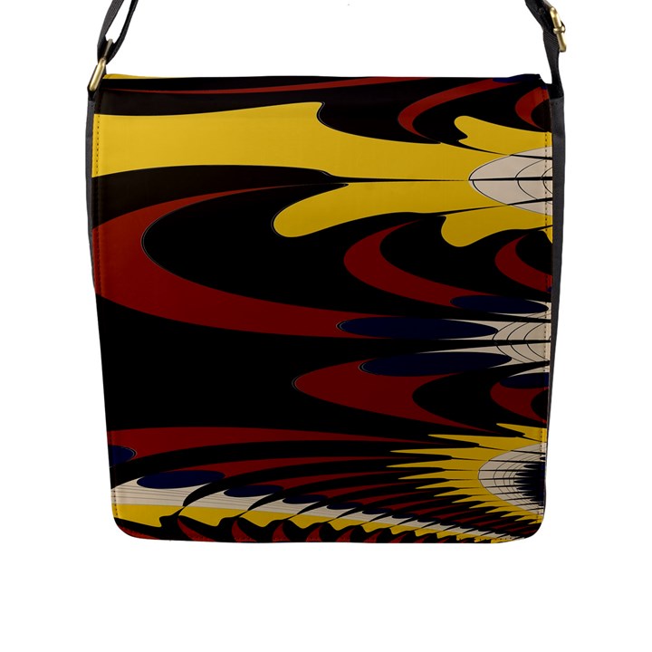 Peacock Abstract Fractal Flap Messenger Bag (L) 