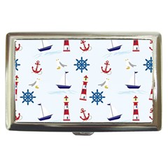 Seaside Nautical Themed Pattern Seamless Wallpaper Background Cigarette Money Cases by Simbadda