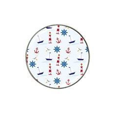 Seaside Nautical Themed Pattern Seamless Wallpaper Background Hat Clip Ball Marker by Simbadda