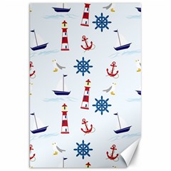 Seaside Nautical Themed Pattern Seamless Wallpaper Background Canvas 20  X 30   by Simbadda