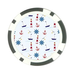 Seaside Nautical Themed Pattern Seamless Wallpaper Background Poker Chip Card Guard by Simbadda