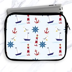 Seaside Nautical Themed Pattern Seamless Wallpaper Background Apple Ipad 2/3/4 Zipper Cases by Simbadda